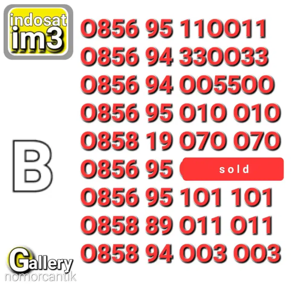 Nomor im3 seri aba - aba