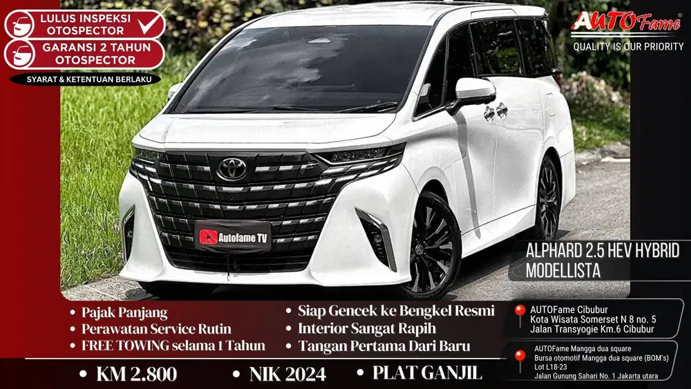 Toyota All New Alphard 2.5 G CVT CKD NIK 2023 White On Black Full Orig