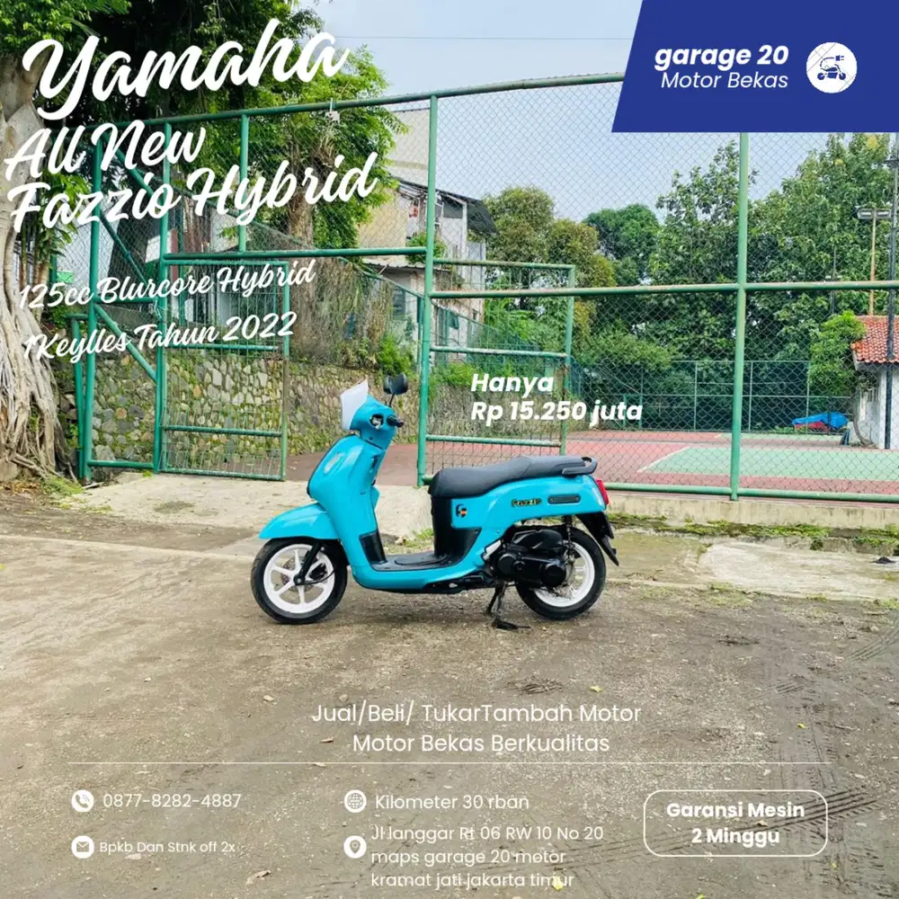 Yamaha Fazzio 125cc Hybrid Keyles Aks SSS Tahun 2022 pajak Off