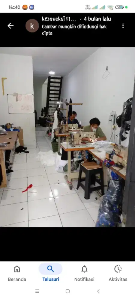 dibutuhkan tukang jahit jaket  berpengalaman