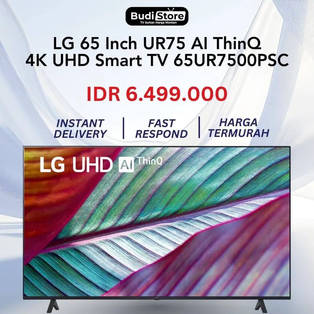 LG 65 Inch UR75 AI ThinQ UHD 4K Smart TV Dolby Vision Atmos 65UR7500PS