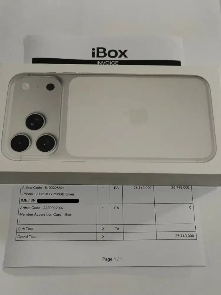 iPHONE 17 PRO MAX SILVER 256GB BNIB SEGEL GARANSI RESMI iBOX 12 BULAN