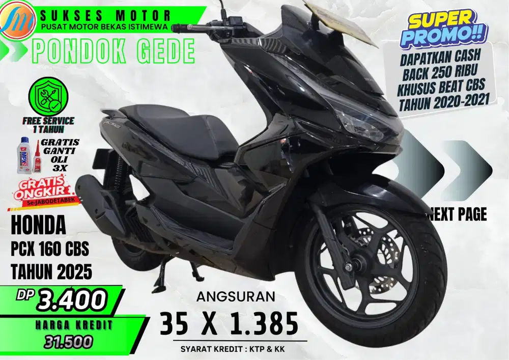 PCX 160 CBS TH 2025 DP MURAH ANGS RINGAN PROSES KREDIT MUDAH