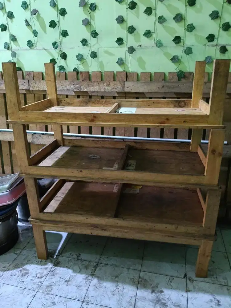 Etalase meja gerobak perlengkapan warung