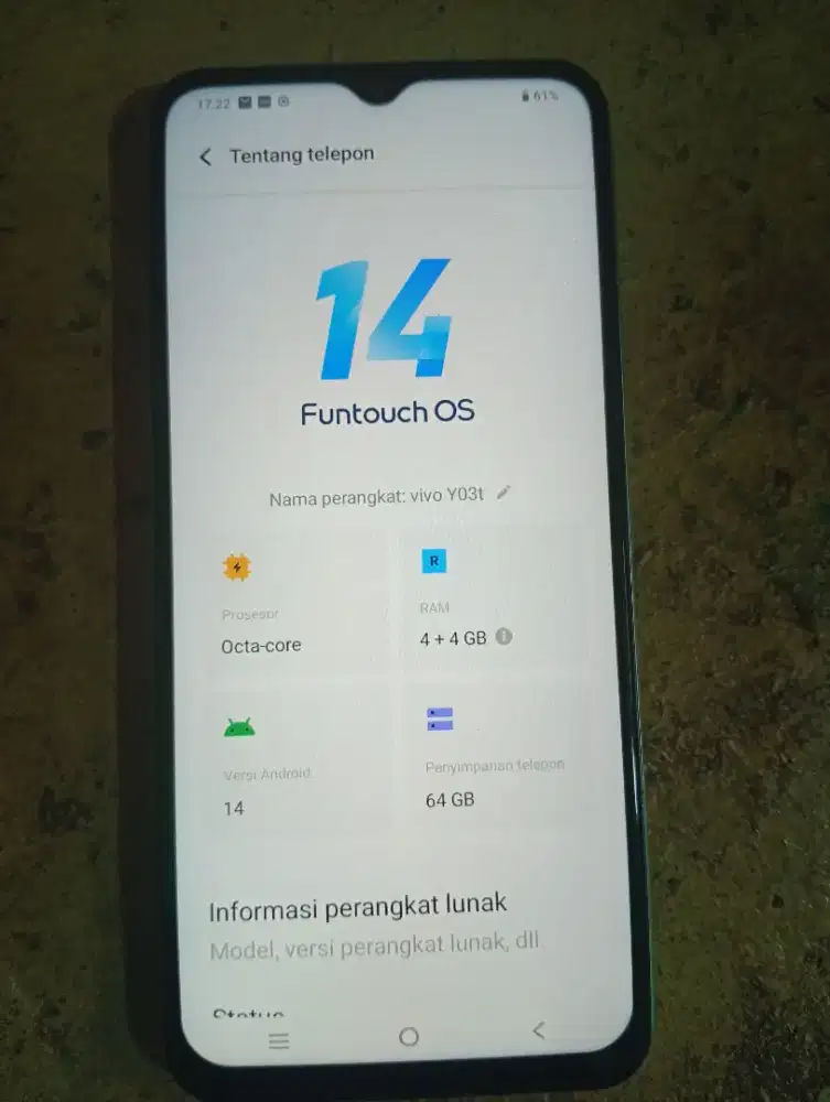 Hp vivo y03t lengkap