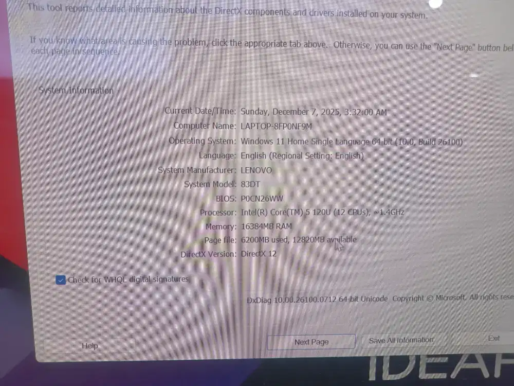 Lenovo Ideapad 5i core5 ram 16 GB SSD 512 GB