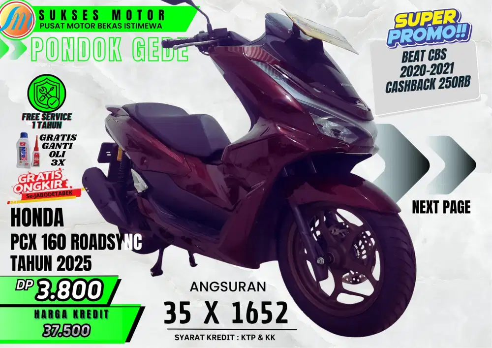 PCX 160 ROADSYNC TH 2025 DP GILA ANGS ESAN PROSES KREDIT CEPAT MUDAH