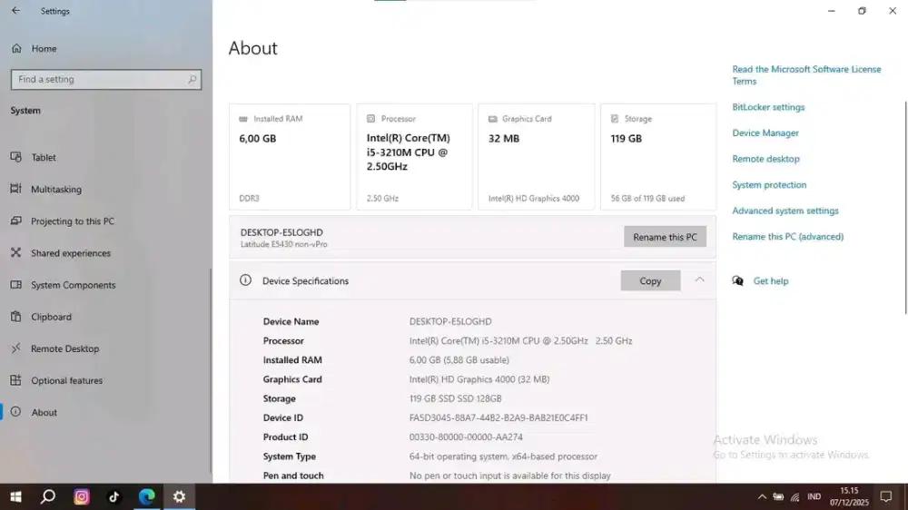 Laptop Dell Ram 6 bisa, di up