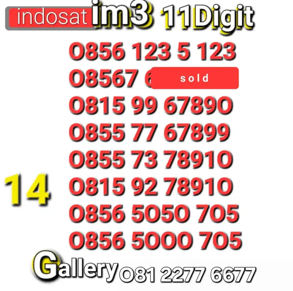 Nomor im3 11digit 7O5