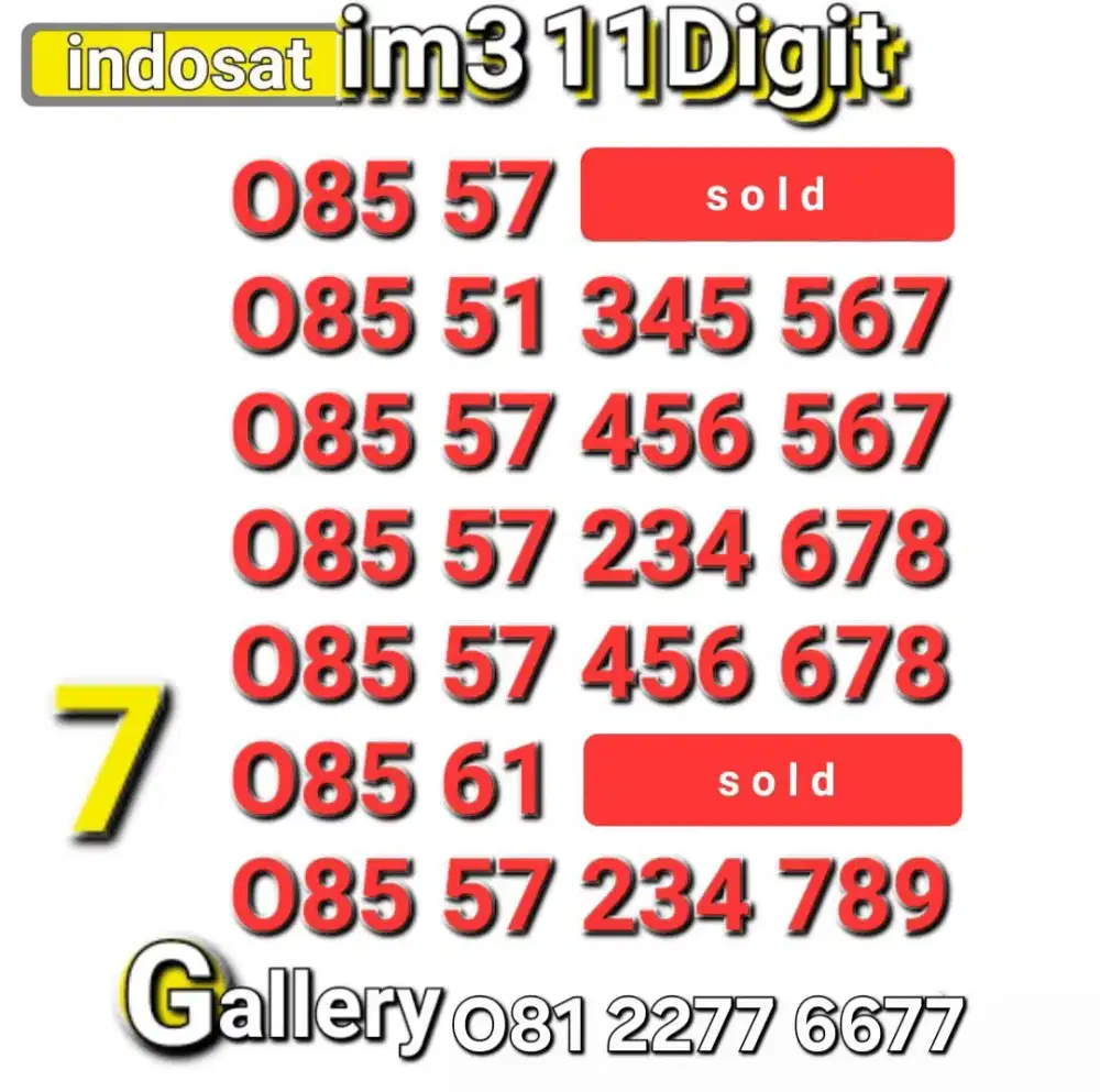 Nomor im3 11digit double urut