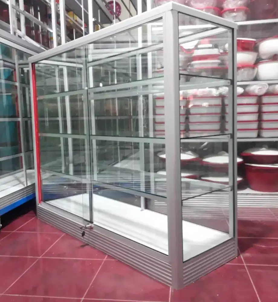 Etalase Panjang 1,2Mx1M Kondisi Baru