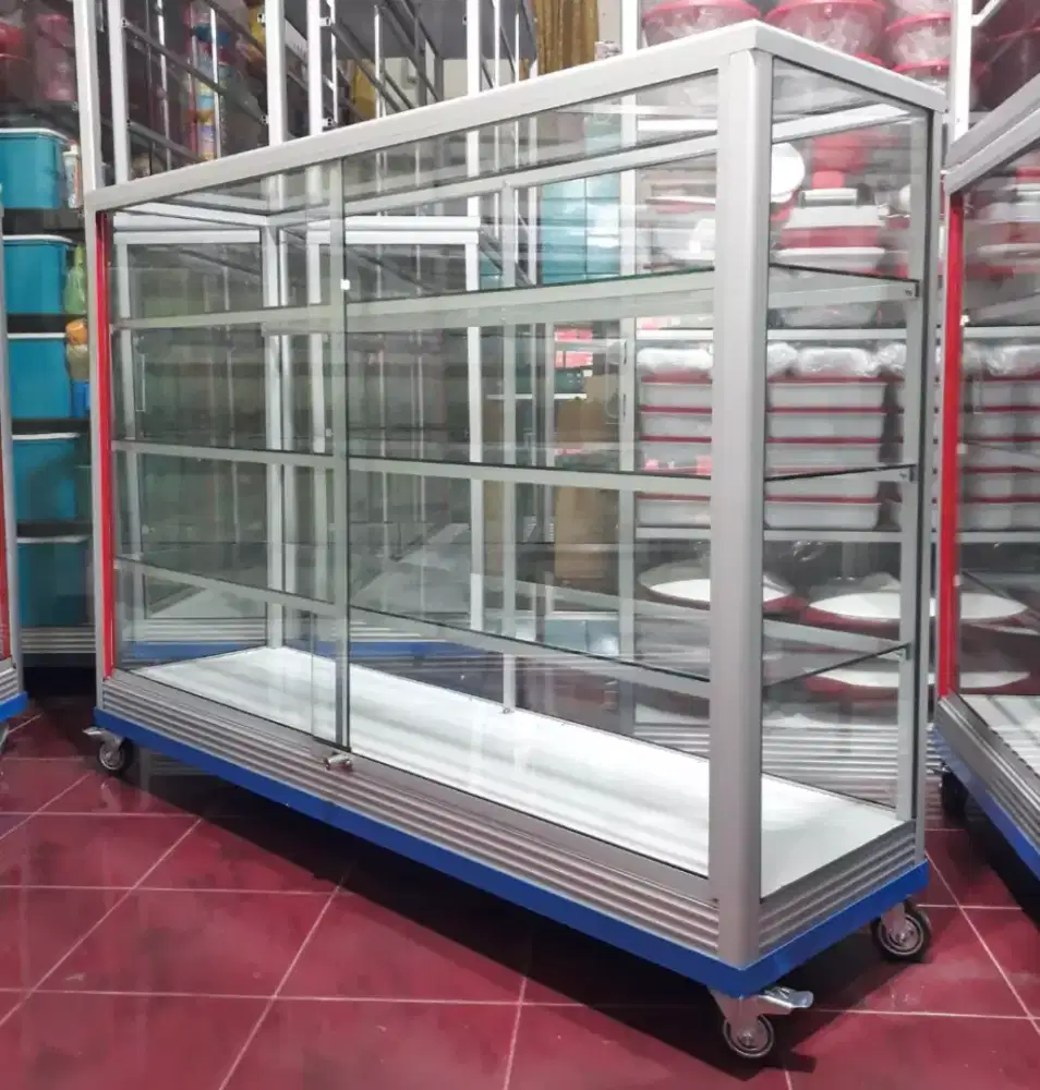 Etalase 1,5Mx1M Pakai Siku Besi + RODA BESAR Barang Ready