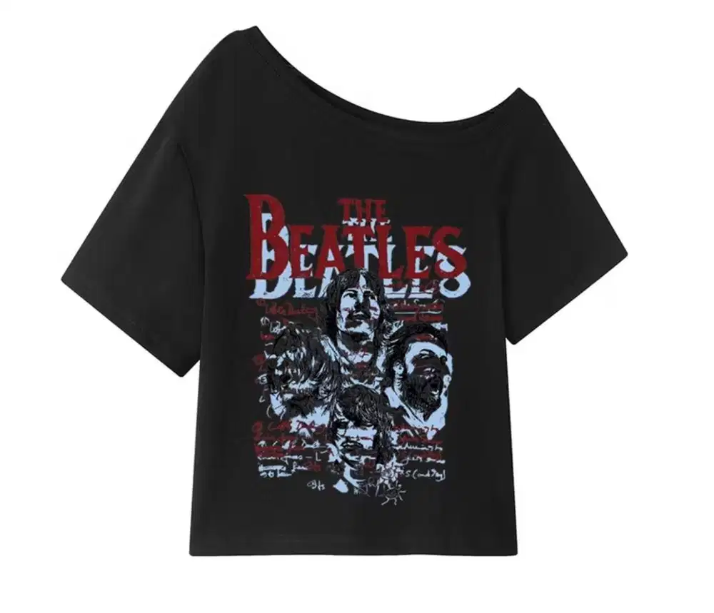 Sabrina T-shirt Oversize  Beatles Baju Kaos Korean Style