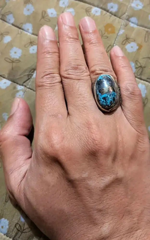 Batu pirus badar perak ring 6