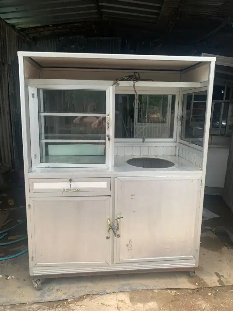 Etalase gerobak mie ayam/ bubur ayam/ soto/ somay/ batagor dll