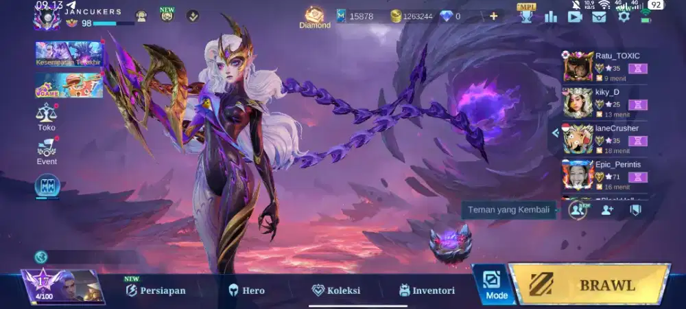 Dijual akun mobile legend