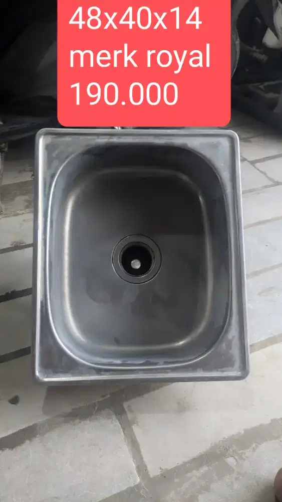 WESTAFEL SINK STAINLESS 48x40x14 MERK ROYAL SEKEN BEKAS REKONDISI