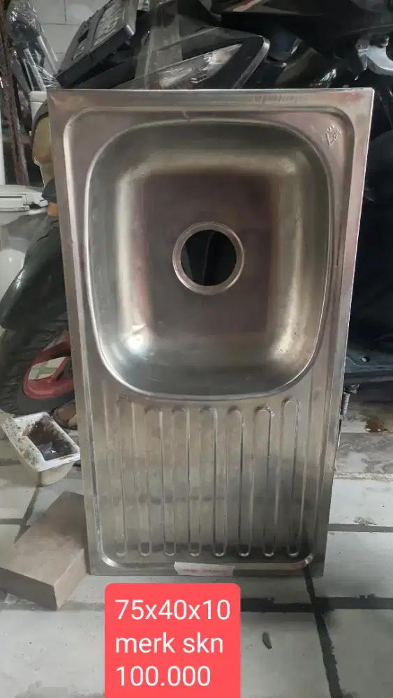 WESTAFEL SINK STAINLESS 75x40x10 MERK SKN SEKEN BEKAS REKONDISI