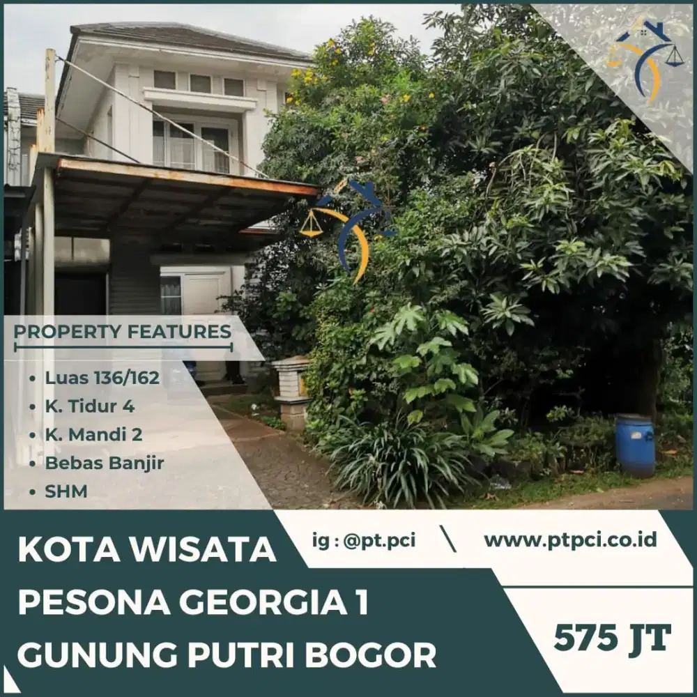 DIJUAL RUMAH DI KOTA WISATA PESONA GEORGIA I BOGOR - VIA CESSIE