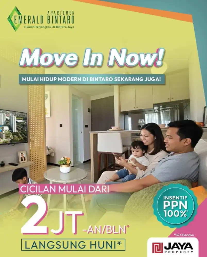 Dijual Apartemen Emerald Bintaro  Bayar 19 Jutaan Langsung H