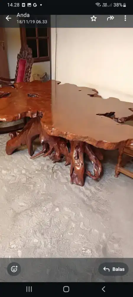 Jual murah meja akar jati antik