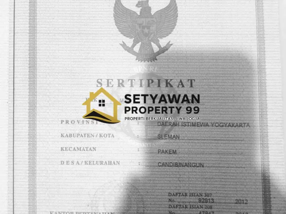 Dijual shm tegalan view merapi lokasi Potrowangsan, Candibinangun, Pakem, Sleman