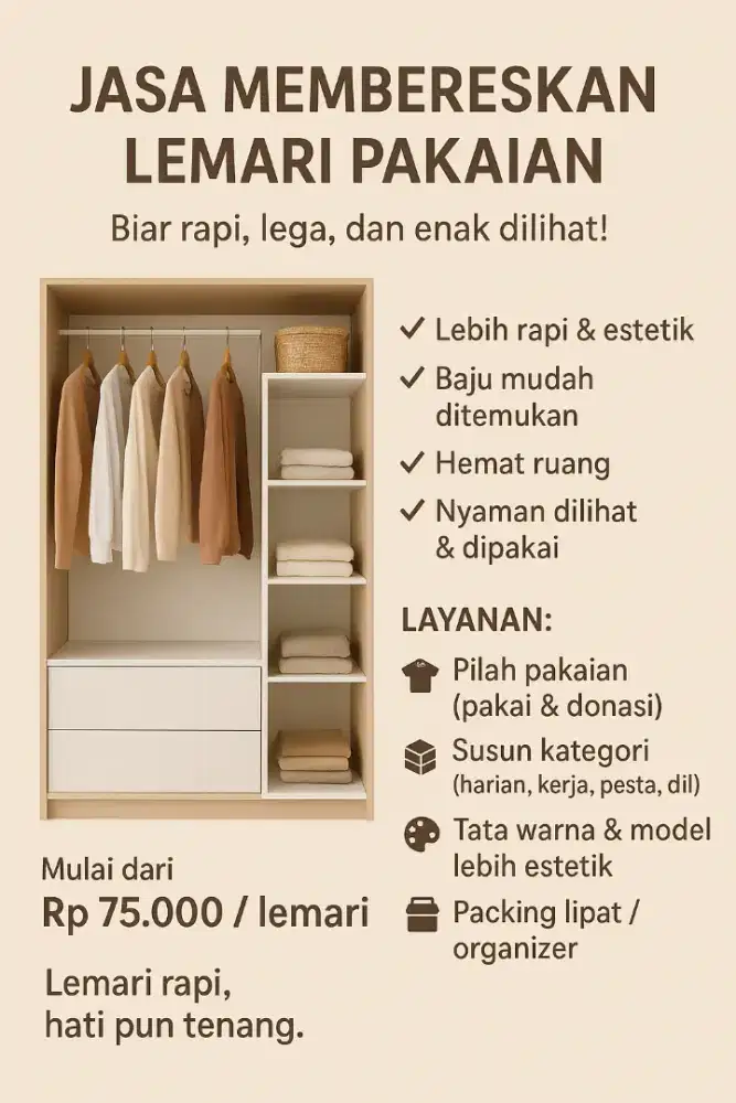 Jasa merapihkan lemari