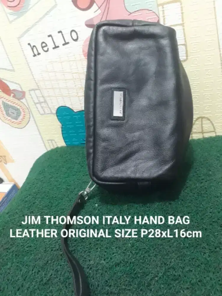 JIM THOMSON CLUTCH HAND BAG ITALY LEATHER ORIGINAL SIZE P28x16cm joss