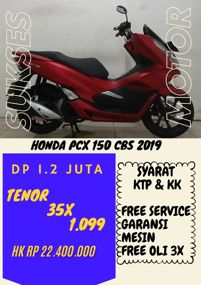 DP MURAH HONDA PCX 150 CBS 2019 DP 1.2 JUTA BISA CASH/KREDIT