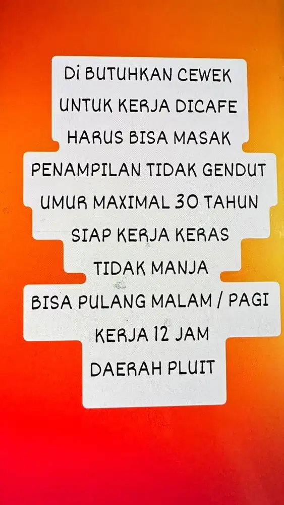 WAITERS CEWEK & Tukang Masak Cowo