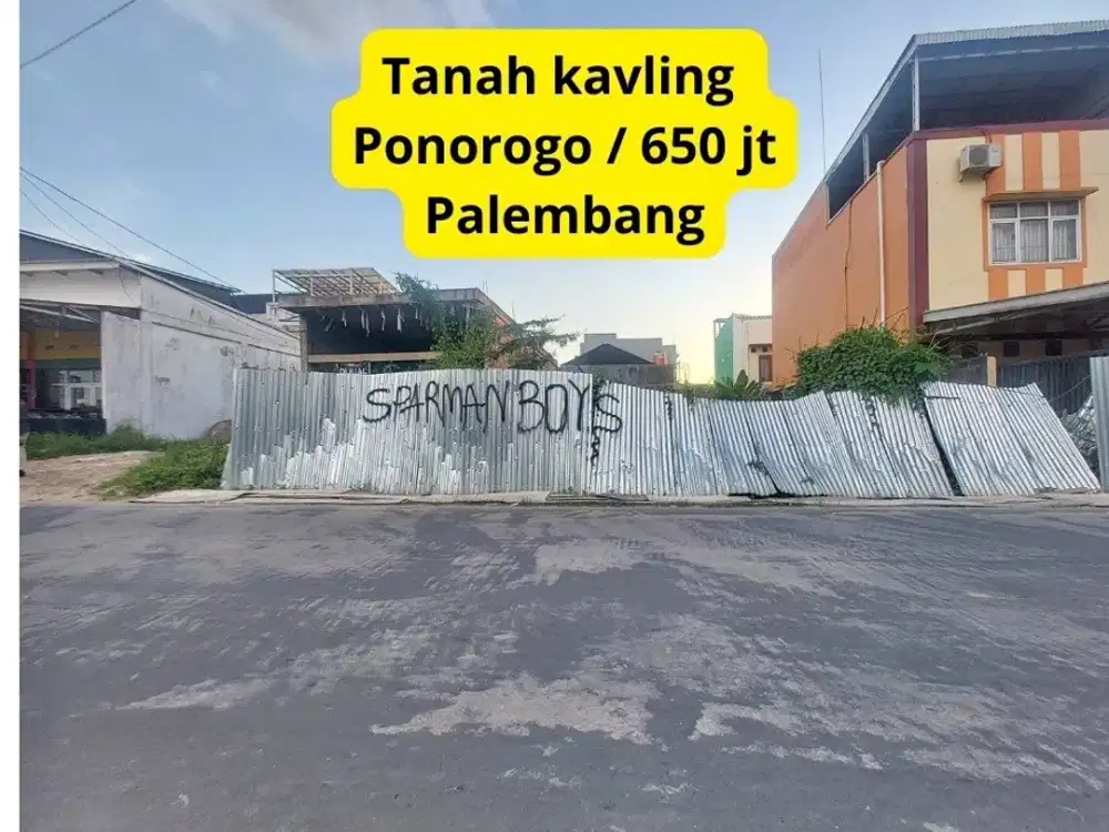 DIJUAL TANAH PINGGIR JALAN PONOROGO SUKABANGUN PALEMBANG