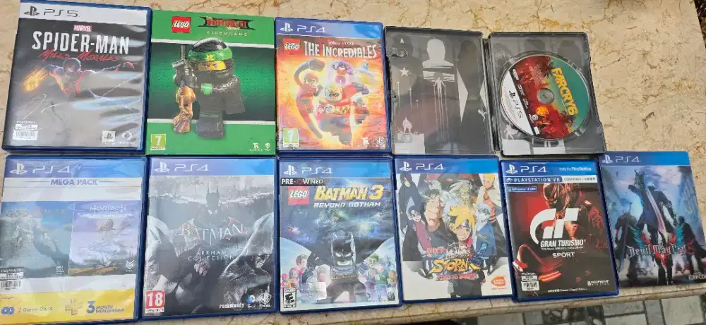 Jual kaset PS 4 dan PS5 bekas