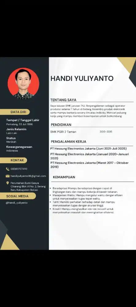 Di cari pekerjaan apa saja.