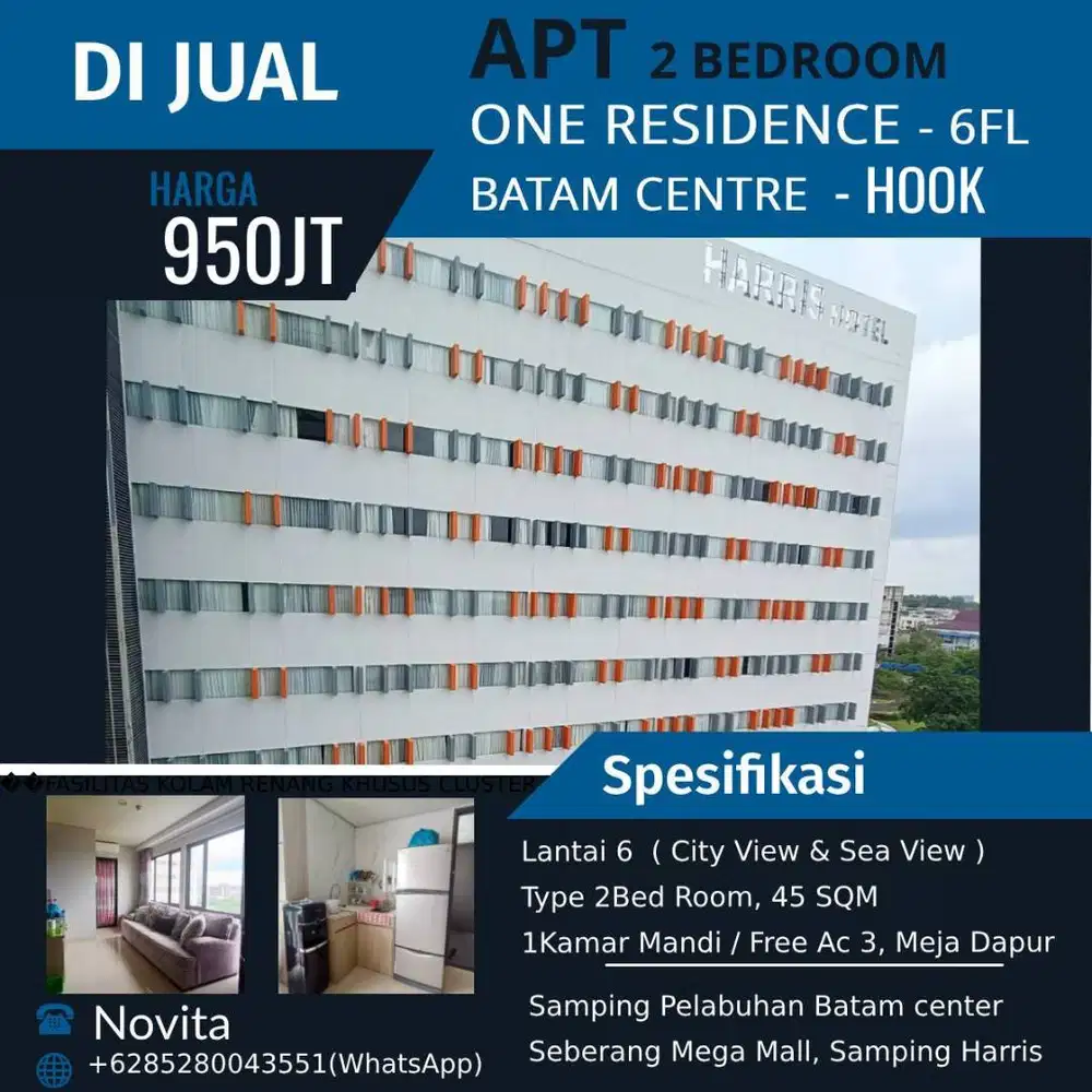 1 Unit Apartment One Residence Batam Centre