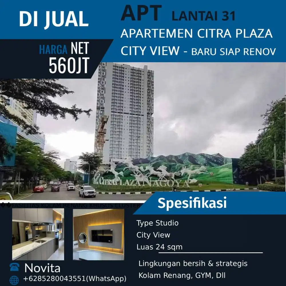 Apartemen Cantik, Tipe Studio -  Citra Plaza City View
