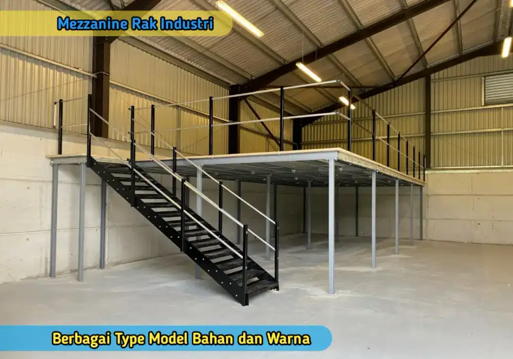 Rak Imdustri Mezzanine Space Kantor Produksi Gudang Penyimpanan Pabrik