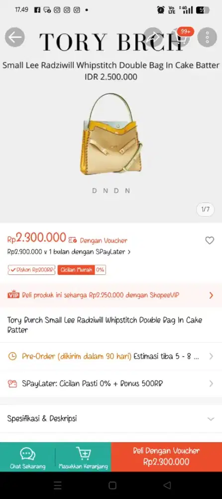 Tas preloved toryburch