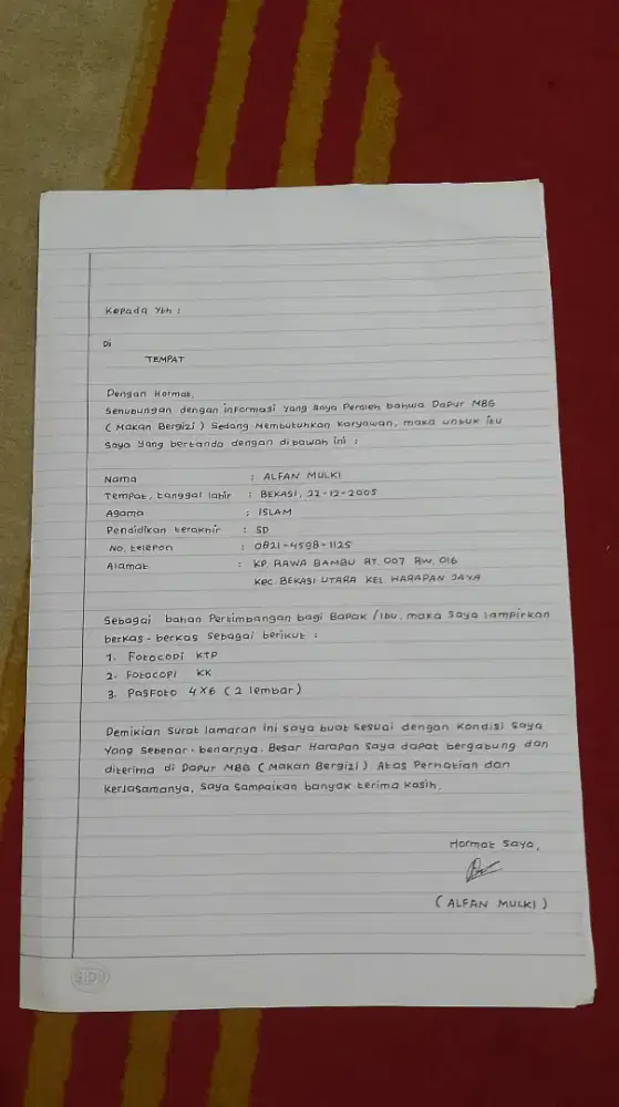 Saya mencari pekerjaan