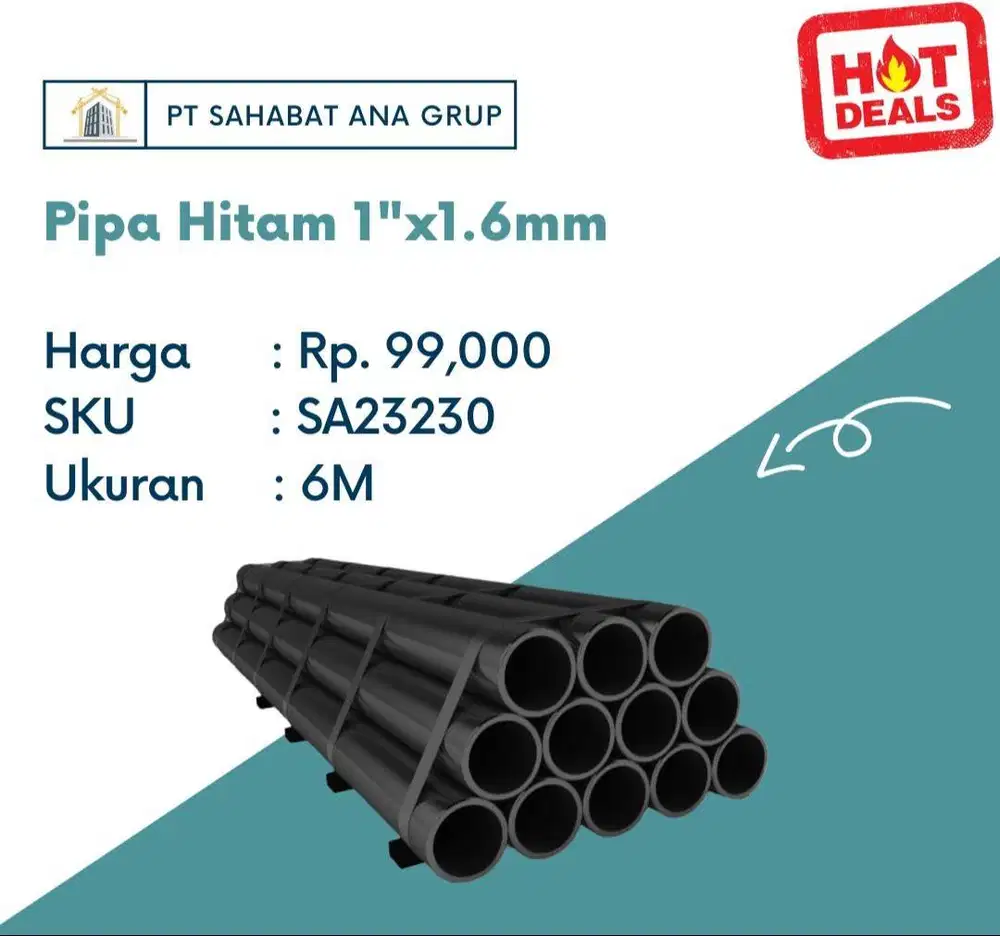 Pipa Hitam 1x1.6mm