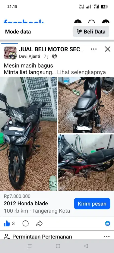 Dijual motor murah honda blade