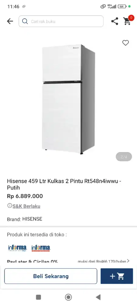 Kulkas Hisense new