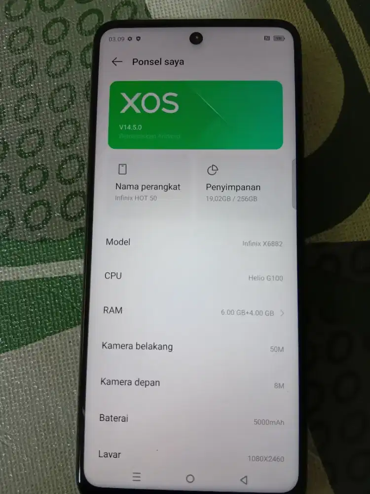 INFINIX HOT 50 6+4/256 RESMI
