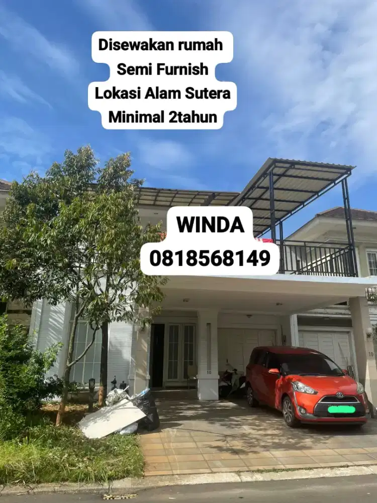 Disewakan rumah semi furnish Alam sutra