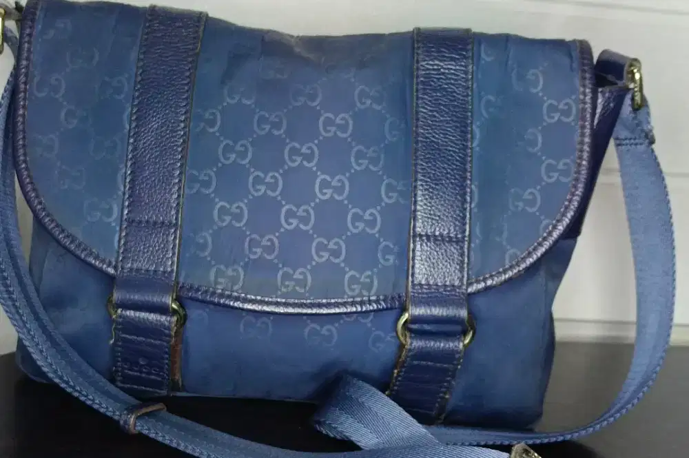 Vintage Canvas Bag Cucc1 Blue Preloved