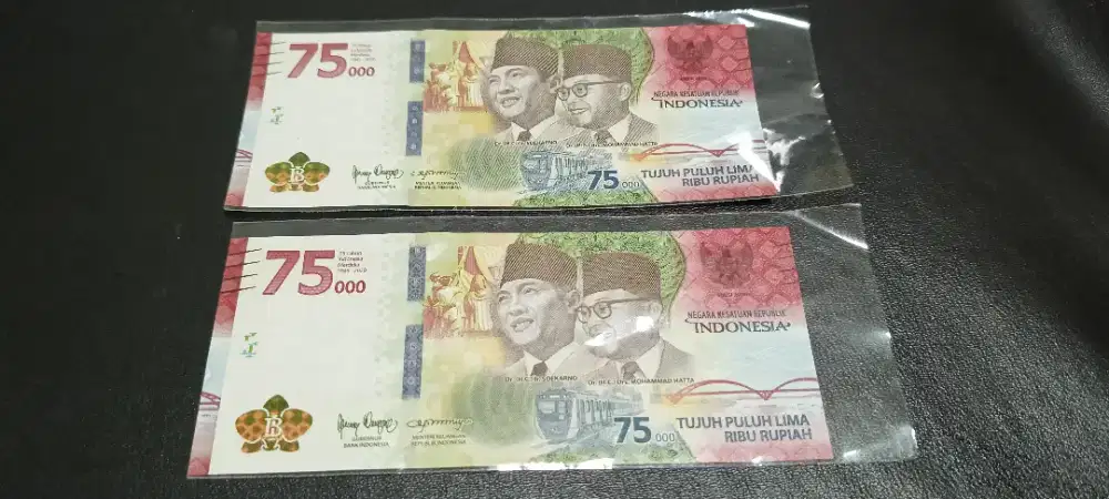 Uang Baru 75k ada 2 lembar