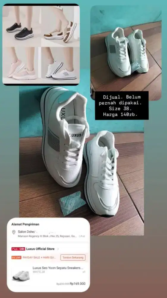 Sepatu sneaker putih luxus