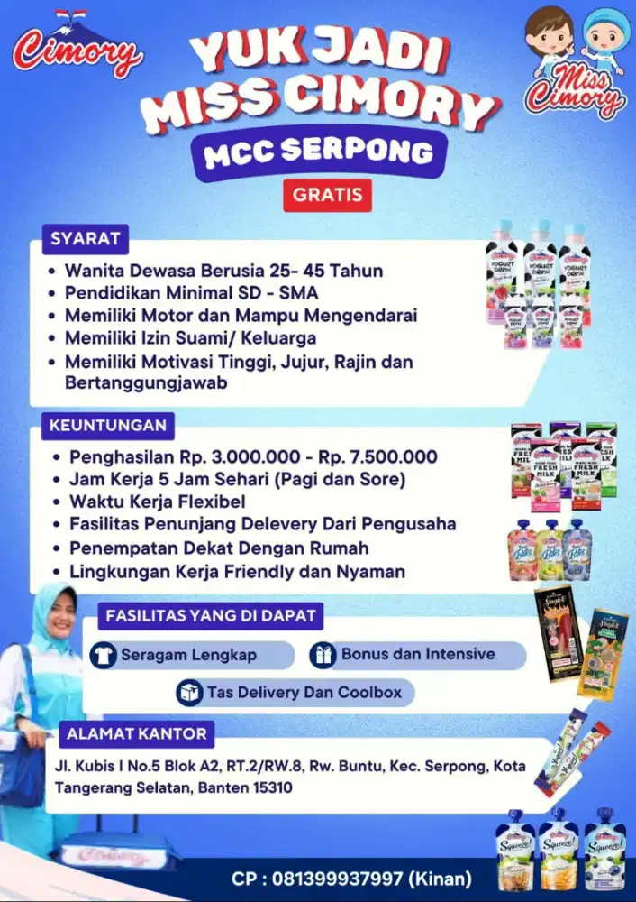 Lowongan Miss Cimory Serpong