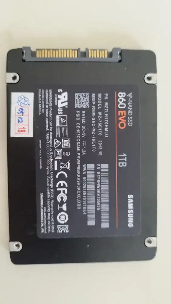 Samsung SSD 860 EVO 1TB internal/external 2.5inch