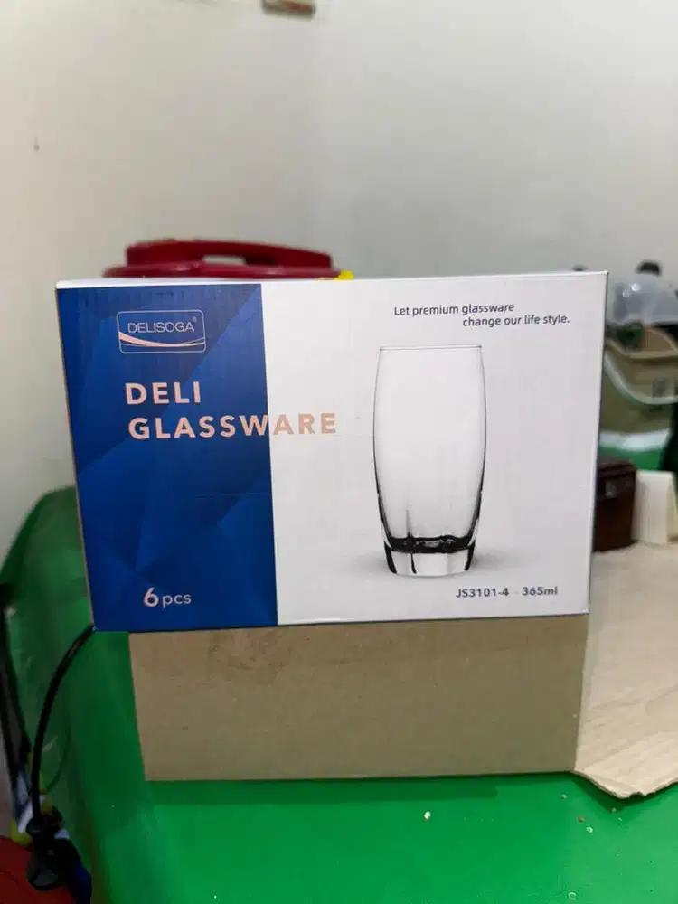 Deli Glassware - set enam gelas minum air dan jus (model JS3101-4)