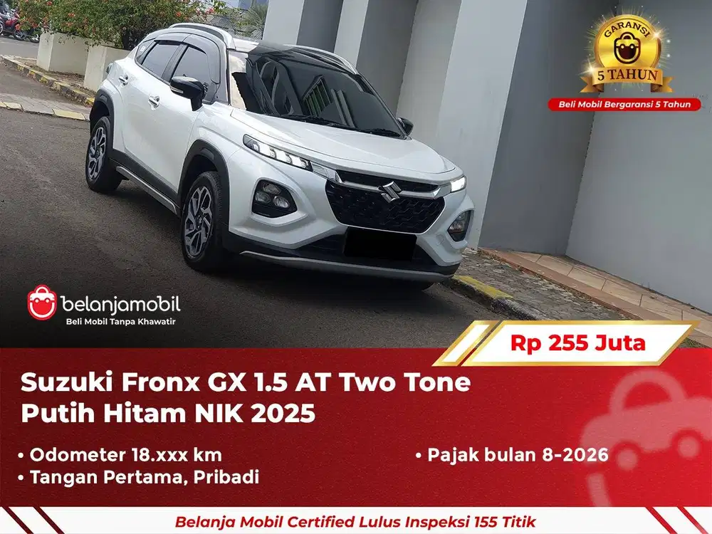 [ GARANSI 5TH ] Suzuki Fronx GX 1.5 AT Two Tone Putih 2025/2024